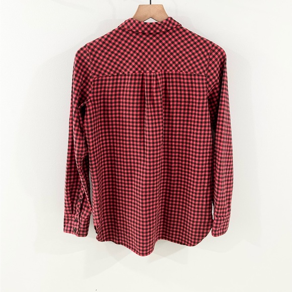 J. Crew Women’s Button Front Mini Buffalo Plaid Shirt Red Size 0 - Picture 6 of 6